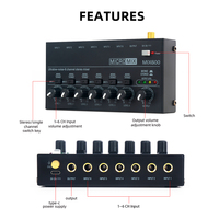Antarmuka Audio Rekaman Monitor Studio Profesional Mixer Stereo 6 Kanal dengan Sertifikasi CE