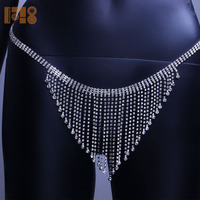 2025 strass Bikini ensemble corps chaîne costume Sexy brillant gland pour vêtements Performance sous-vêtements spectacle