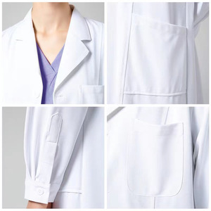 <span class=keywords><strong>Camice</strong></span> da Laboratorio Estivo Unisex Sottile Bianco per Studenti di Odontoiatria e Medici, Uniforme Medica Antirughe a Maniche Lunghe per Farmacie e Ospedali - Product Image 6