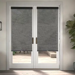 Pantalla de puerta enrollable con filtrado de luz Xidamen 50% para ventanas, persianas enrollables opacas con riel inferior cubierto de tela