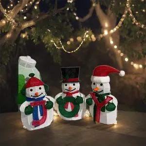 24-Inch JOY Snowman Christmas Figurine Holiday Decorations For Festive Togetherness