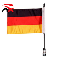 Drapeau américain, allemand, britannique en polyester sérigraphié 17,5*28cm le moins cher en gros avec mât métallique