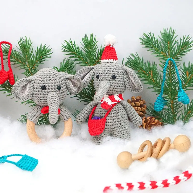โครเชต์หมี100% Handmade ถักหมีนุ่ม Amigurumi โครเชต์สัตว์ของเล่นสำหรับเด็กคริสต์มาสของขวัญถักโครเชต์ตุ๊กตา