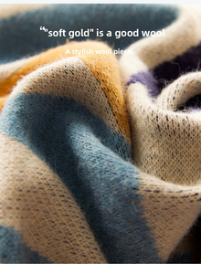 Maglione in pura lana di lusso classico da uomo 2025 100% misto <span class=keywords><strong>Cashmere</strong></span> Plus Size invernale maglieria termica con motivo Patchwork con stampa Logo - Product Image 2