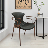 Chaise de salle à manger industrielle en cuir de style nordique, nouvelle et moderne, pour restaurant, café, cuisine, détente