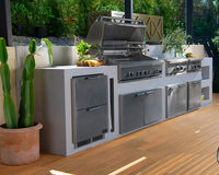 Cuisine modulaire d'extérieur en acier inoxydable 304, armoire de barbecue moderne, écologique, ignifuge, Guangdong