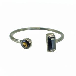 เครื่องประดับอินเทรนด์แหวนพลอยควอทซ์สโมคกี้925แท้สายรัดปรับได้เงินสเตอร์ลิงเครื่องประดับมาใหม่เครื่องประดับที่ดีสำหรับเธอ - Product Image 1