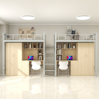 Eisen rahmen Multifunktion ales Kombination sbett Hoch Niedrig Erwachsener Studenten schlafsaal Etagen bett mit Lower Table Cabinet Loft Design Bett