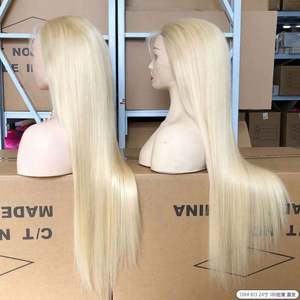 Vente en gros de perruques 360 Full, 30 pouces de long, lisses, 613 blond miel, cheveux humains vierges brésiliens HD pour perruque en dentelle - Product Image 3