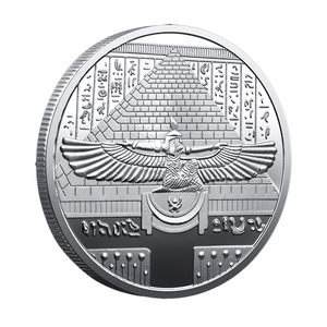 Moneta commemorativa egiziana tradizionale placcata in oro, fusione a pressione, a doppia faccia, con design della piramide di Tutankhamon, da collezione - Product Image 5