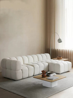Meubles de Salon Canapé Nuage Confortable Canapé d'Angle Blanc Sectionnel Moderne en Forme de L 3 Places