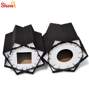 Wholesale Eco-Friendly <strong>Cat</strong> <strong>House</strong> Foldable Kraft Paper <strong>Design</strong> with Interior High-Density Corrugated Scratching Board Nest - Product Image 1