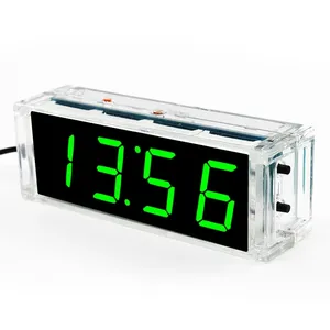 1SET reloj Digital producción kit 51 de chip único de microordenador formación partes reloj electrónico DIY transparente shell