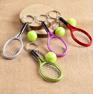 Khuyến mãi 2022 Mini Tennis vợt Keychain vòng chìa khóa mặt dây chuyền thể thao phong cách chia Keychain cho những người yêu thích thể thao đội túi móc chìa khóa quyến rũ - Product Image 4