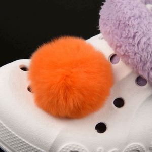 Animal Cute Cartoon Sport <span class=keywords><strong>Food</strong></span> Girl Personnalisé Style Simple Fluffy Cute Faux Fur Pompom Pompon Fur Clog Shoe Charmas - Product Image 6