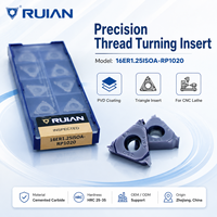 RUNAN Premium Quality 16ER1.00ISOA PVD Coated Thread Turning Inserts HRC25-35 CNC Lathe Cutter OEM for Steel
