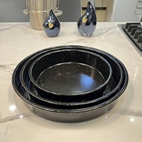 Plat à four en émail 24/26/28/30/32/34/36/38/40 cm, résistant au lave-vaisselle, durable, pour la cuisson du pain, des gâteaux et des cheesecakes