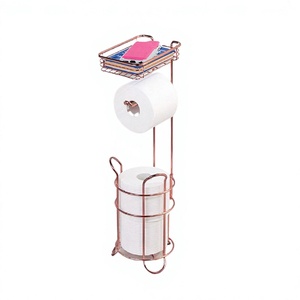 Iron rose gold tissue holder customized size and shape dining <b>table</b> tissue paper holder with <b>phone</b> holder - Product Image 1
