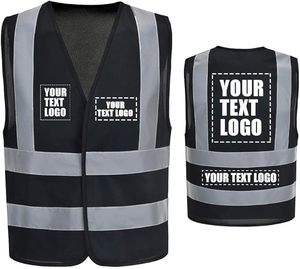 Gilets de sécurité haute visibilité de qualité supérieure, homologués ANSI, en maille respirante avec bandes réfléchissantes, plusieurs poches pour travaux de construction - Product Image 1