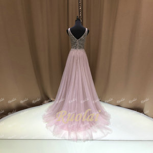 Ruolai Vestidos <span class=keywords><strong>de</strong></span> Noche <span class=keywords><strong>de</strong></span> lentejuelas con cuentas <span class=keywords><strong>de</strong></span> <span class=keywords><strong>alta</strong></span> moda con cuello en V para mujer - Product Image 2
