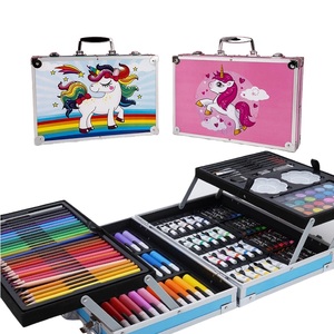 China OEM niños regalo dibujo arte pintura lápiz conjunto 145 piezas unicornio lujo arte conjuntos para niños dibujo regalo - Product Image 1