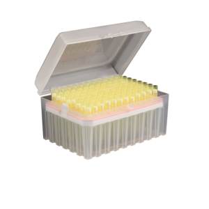 ปิเปตกรองอเนกประสงค์ในห้องทดลองแบบ100ul ราคาดีมีสีเหลืองสีน้ำเงินใสปลายปิเปตต์ในกล่อง - Product Image 1