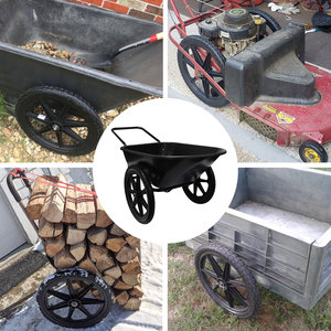 Ensemble de roues de brouette universelles de 20 pouces sans chambre à air, roue en mousse PU solide de 20x2 pouces avec kit d'adaptation pour chariots de jardin - Product Image 6