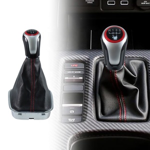 Pomo de Palanca de Cambios de Cuero y Terciopelo Negro para VW <span class=keywords><strong>Polo</strong></span> 6, Modificación Personalizada para Automóvil, Cabezal de Palanca de Cambios, Mejora <span class=keywords><strong>Interior</strong></span> - Product Image 1