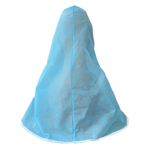 Topi tudung astronot non-tenun sekali pakai, masker pelindung rambut wajah dewasa uniseks tepi elastis membuka debu - Product Image 3