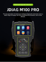 Herramienta de Diagnóstico para Motocicletas M100PRO, Probador de Batería de 12V Multi-idioma, Versión Completa, Escáner OBD2, Pantalla LCD Inalámbrica