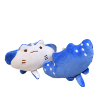 Porte-clés en peluche adorable en forme de rayon du diable, impression numérique écologique, style dessin animé, cadeau de poisson d'avril pour enfants