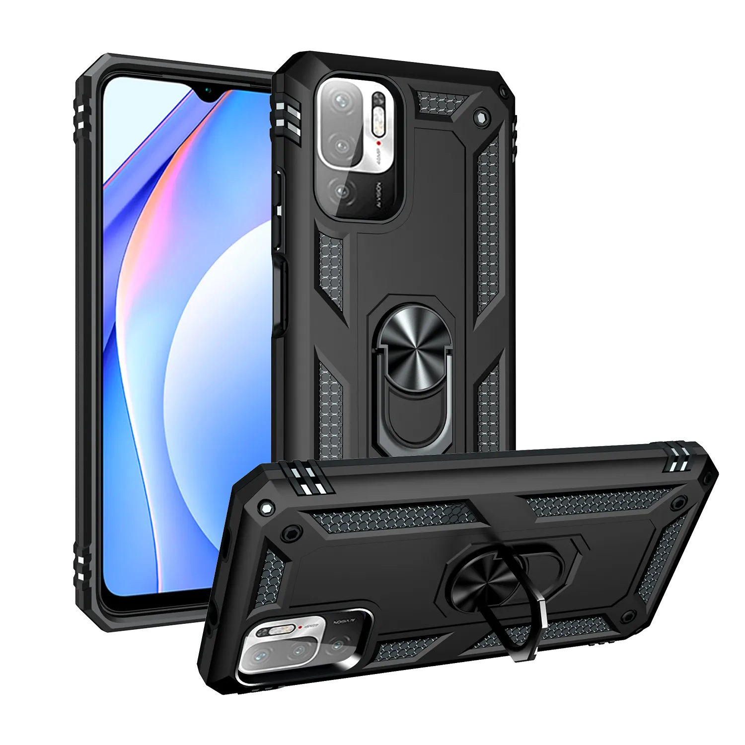 2023 Newest Factory price hot selling Rotation 360 degree full-body cover for Redmi Note 10 pro hard case 2 in 1