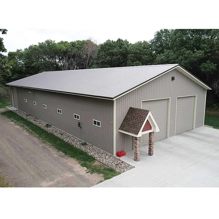 Prefabricated Steel Structure Building Garage Storage Shed Metal Building Warehouse Shed Kit Barn