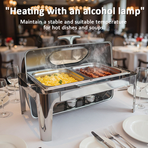 Réchaud à buffet commercial en acier inoxydable, ensemble économique pour la restauration, les hôtels et les restaurants - Product Image 3