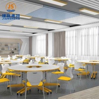 Bureau d'étudiant intelligent et collaboratif en acier Jiansheng Furniture, moderne, avec roulettes, écologique, pour l'apprentissage en groupe en salle de classe universitaire
