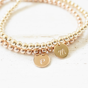 Personalized Stainless Steel <strong>Stacking</strong> <strong>Bracelet</strong> Custom Gold Beaded <strong>Bracelet</strong> As Gift for Her - Product Image 5