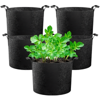 Lot de 5 sacs de culture en tissu non tissé épais et résistants de 25 gallons avec trous de drainage et poignées, style moderne