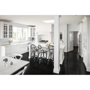 Vermonhouzz Wholesale White Matte Glass <strong>Panel</strong> Door Custom Kitchen Cabinets <strong>American</strong> Classic <strong>Style</strong> Central Island - Product Image 2