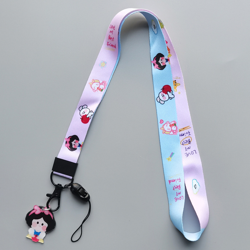 Lovely Cartoon Princess Snow White Ariel Lanyards Anti-Lost Portable Phone Neck Lanyard Wholesale Custom Accessories Lanyards Image 2