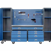 Ensemble d'Outils Mallette Mécanicien, Armoire à Outils Métallique/Chariot à Outils/Desserte d'Atelier avec Poignée et Roues, Prix de Gros pour Garage Atelier