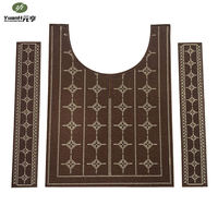 Appliques de col rectangulaires brodées en polyester pour hommes africains, à coudre, pour vêtements