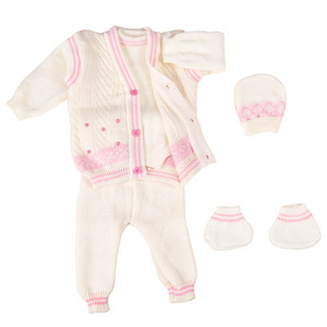 Conjunto <span class=keywords><strong>de</strong></span> Suéter <span class=keywords><strong>de</strong></span> Cinco Piezas para Bebé Recién Nacido 2026, Tejido <span class=keywords><strong>de</strong></span> Algodón Puro con Tratamiento Suavizante - Product Image 1