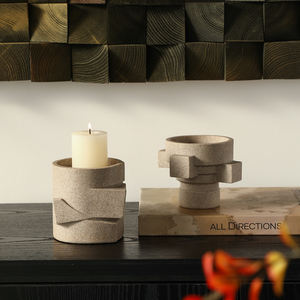 Vente en gros Moulin à pierre moderne Bougeoir de table en résine écologique fait à la main Bougeoir pour décoration de Noël - Product Image 6