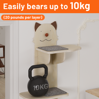 Étagère murale en bois personnalisée pour chat, arbre à chat avec poteau à gratter en sisal, aire de jeux intérieure pour chat