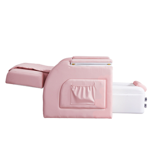 Fauteuil de manucure inclinable rose de luxe moderne, fauteuil de pédicure spa de luxe avec massage et lumière LED pour salon de manucure SPA - Product Image 5