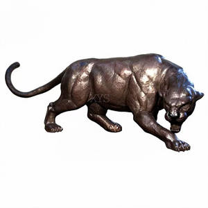 Sculpture <span class=keywords><strong>de</strong></span> léopard en bronze grandeur nature sur mesure, à prix réduit, adaptée à l'affichage en extérieur/intérieur, travail entièrement artisanal - Product Image 6