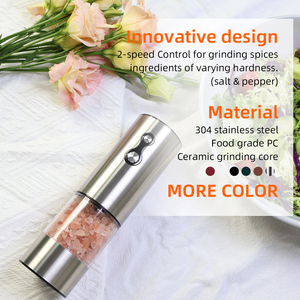 Matte Coloured Commercial 2-speed Control Stainless Steel Green Black White Ceramic Core Rechargeable Mills - Product Image 4