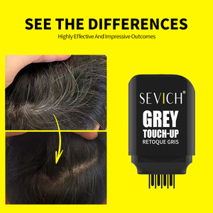Cubrir el cabello gris Corrector para colorear Stick Diseño de cepillo portátil Tinte para el cabello negro Logotipo personalizado Palo de color de cabello impermeable - Product Image 4