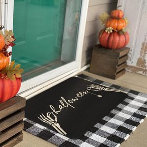 Tapis de porte rectangulaire en velours cristal pour Halloween, en polyester, antidérapant, facile à nettoyer, pour la décoration d'entrée - Product Image 1