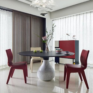 1.5m ánh sáng hiện đại sang trọng Tấm Đá bàn ăn và Ghế kết hợp nhà thiết kế rochburg highend bàn tròn bằng đá cẩm thạch Ý - Product Image 4